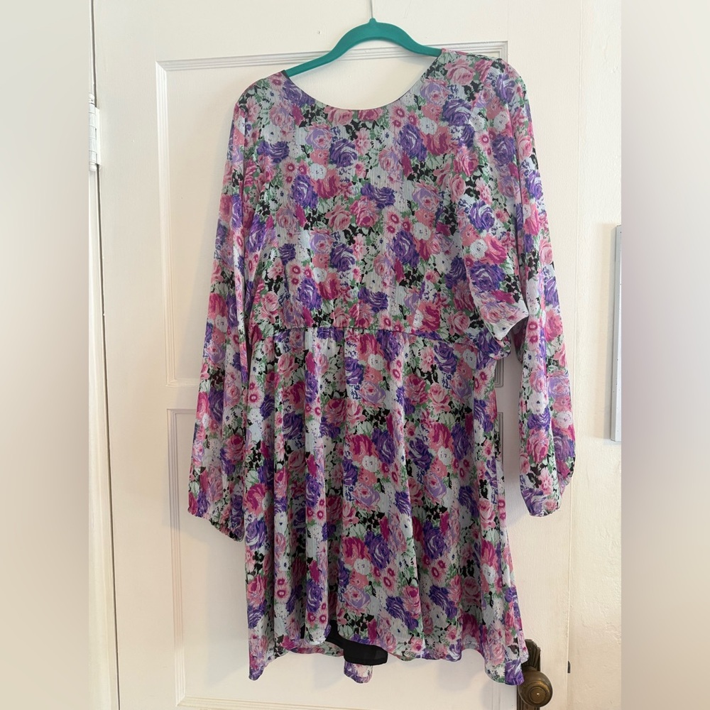 Wayf Dress with Pink and Purple Floral Design